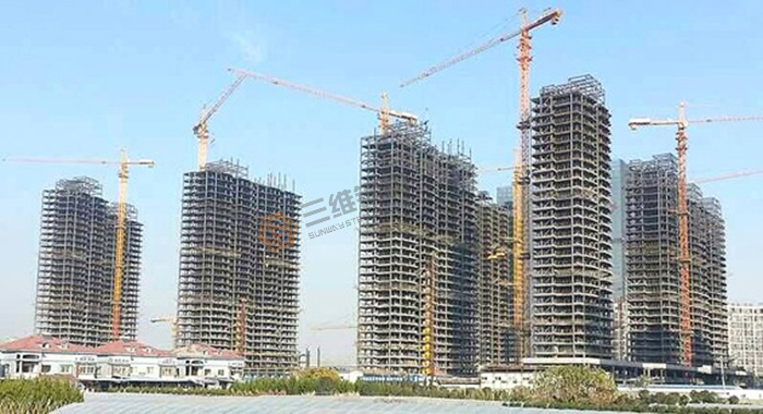 山東三維鋼結構股份有限公司高層鋼結構建筑工地